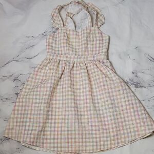 Lili Sidonio Fit & Flair Pastel Plaid Dress